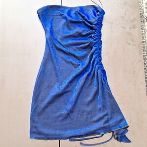 Sparkly dark blue Princess Polly mini dress in small with slit